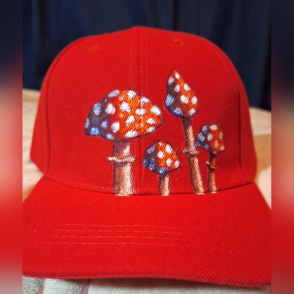 Red Mushroom Baseball Cap! - Picture 3 of 5